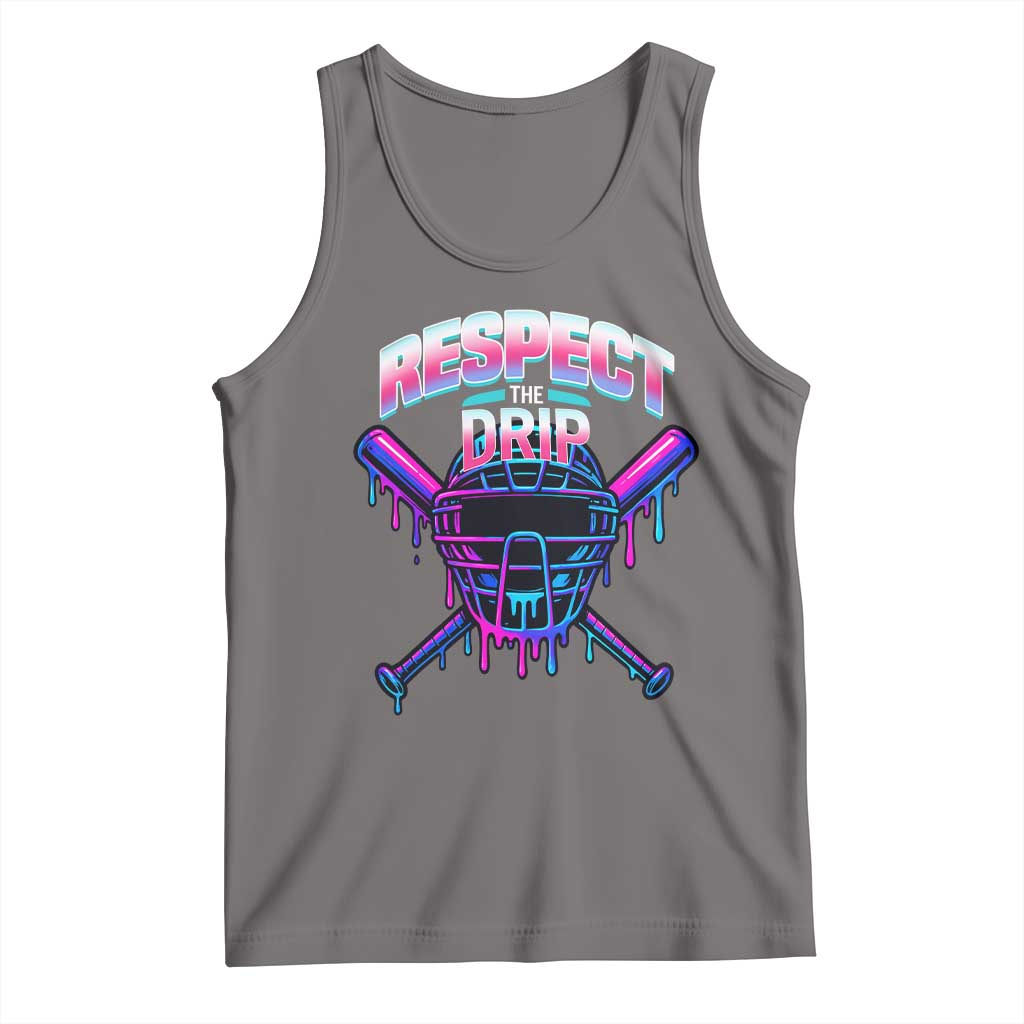 Respect The Drip Tank Top Funny Baseball Catcher Mask Sports Lover - Wonder Print Shop
