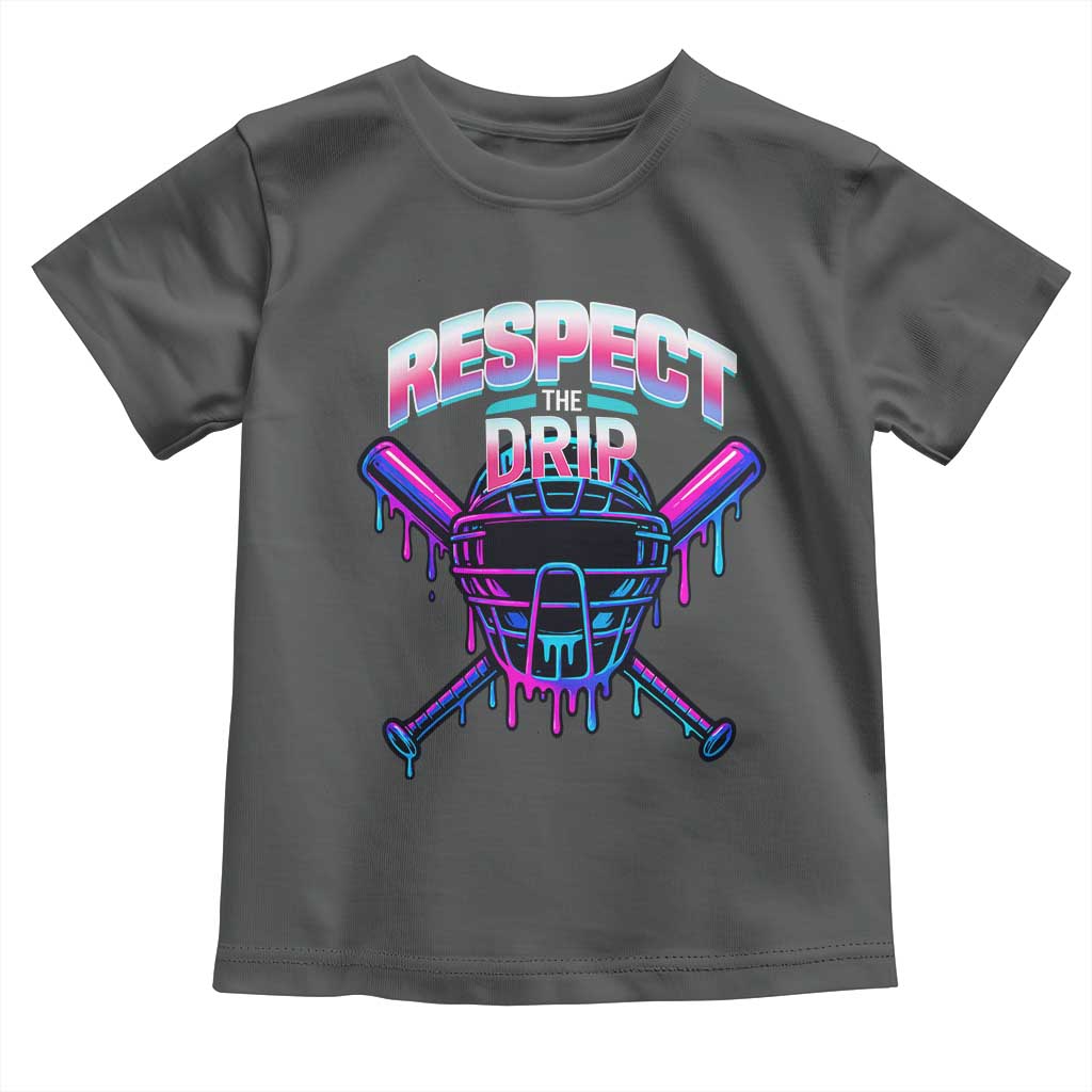 Respect The Drip Toddler T Shirt Funny Baseball Catcher Mask Sports Lover - Wonder Print Shop