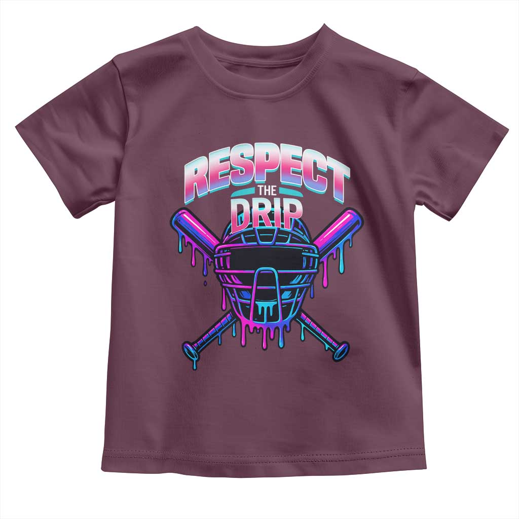 Respect The Drip Toddler T Shirt Funny Baseball Catcher Mask Sports Lover - Wonder Print Shop