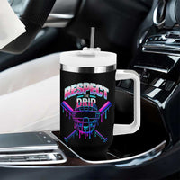 Respect The Drip Tumbler With Handle Funny Baseball Catcher Mask Sports Lover
