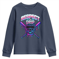 Respect The Drip Youth Sweatshirt Funny Baseball Catcher Mask Sports Lover - Wonder Print Shop