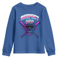 Respect The Drip Youth Sweatshirt Funny Baseball Catcher Mask Sports Lover - Wonder Print Shop