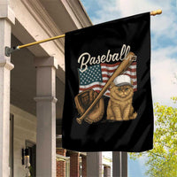 Funny Baseball Cat Lover Garden Flag Patriotic USA Sports Lover - Wonder Print Shop