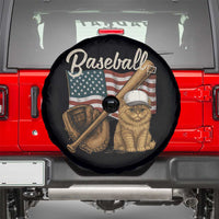 Funny Baseball Cat Lover Spare Tire Cover Patriotic USA Sports Lover - Wonder Print Shop