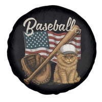 Funny Baseball Cat Lover Spare Tire Cover Patriotic USA Sports Lover - Wonder Print Shop