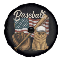 Funny Baseball Cat Lover Spare Tire Cover Patriotic USA Sports Lover - Wonder Print Shop