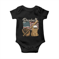 Funny Baseball Cat Lover Baby Onesie Patriotic USA Sports Lover - Wonder Print Shop
