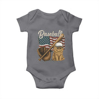 Funny Baseball Cat Lover Baby Onesie Patriotic USA Sports Lover - Wonder Print Shop