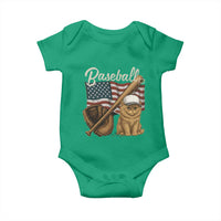 Funny Baseball Cat Lover Baby Onesie Patriotic USA Sports Lover - Wonder Print Shop