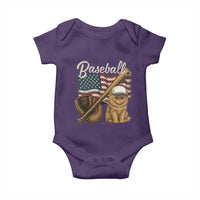 Funny Baseball Cat Lover Baby Onesie Patriotic USA Sports Lover - Wonder Print Shop