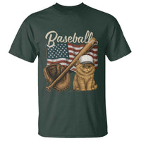 Funny Baseball Cat Lover T Shirt Patriotic USA Sports Lover - Wonder Print Shop