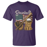 Funny Baseball Cat Lover T Shirt Patriotic USA Sports Lover - Wonder Print Shop