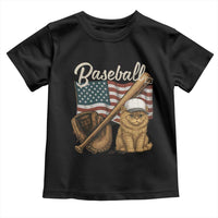 Funny Baseball Cat Lover Toddler T Shirt Patriotic USA Sports Lover - Wonder Print Shop