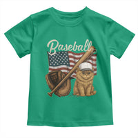 Funny Baseball Cat Lover Toddler T Shirt Patriotic USA Sports Lover - Wonder Print Shop