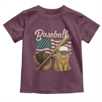 Funny Baseball Cat Lover Toddler T Shirt Patriotic USA Sports Lover - Wonder Print Shop