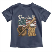 Funny Baseball Cat Lover Toddler T Shirt Patriotic USA Sports Lover - Wonder Print Shop