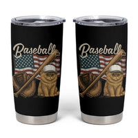 Funny Baseball Cat Lover Tumbler Cup Patriotic USA Sports Lover