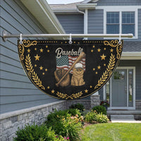 Funny Baseball Cat Lover Patriotic Fan Flag USA Sports Lover