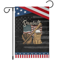 Funny Baseball Cat Lover Garden Flag Patriotic USA Sports Lover