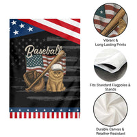 Funny Baseball Cat Lover Garden Flag Patriotic USA Sports Lover