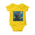 Funny Rock And Roll Baby Onesie Cat Playing Guitar Starry Night Music Lover - Wonder Print Shop