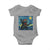 Funny Rock And Roll Baby Onesie Cat Playing Guitar Starry Night Music Lover - Wonder Print Shop