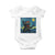 Funny Rock And Roll Baby Onesie Cat Playing Guitar Starry Night Music Lover - Wonder Print Shop