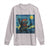 Funny Rock And Roll Long Sleeve Shirt Cat Playing Guitar Starry Night Music Lover - Wonder Print Shop