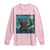 Funny Rock And Roll Long Sleeve Shirt Cat Playing Guitar Starry Night Music Lover - Wonder Print Shop