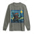 Funny Rock And Roll Long Sleeve Shirt Cat Playing Guitar Starry Night Music Lover - Wonder Print Shop