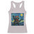 Funny Rock And Roll Racerback Tank Top Cat Playing Guitar Starry Night Music Lover - Wonder Print Shop