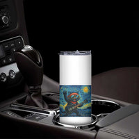 Funny Rock And Roll Skinny Tumbler Cat Playing Guitar Starry Night Music Lover