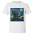 Funny Rock And Roll T Shirt Cat Playing Guitar Starry Night Music Lover - Wonder Print Shop