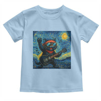 Funny Rock And Roll Toddler T Shirt Cat Playing Guitar Starry Night Music Lover - Wonder Print Shop