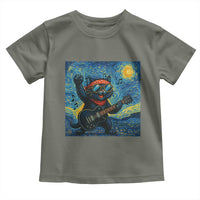 Funny Rock And Roll Toddler T Shirt Cat Playing Guitar Starry Night Music Lover - Wonder Print Shop