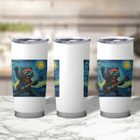 Funny Rock And Roll Tumbler Cup Cat Playing Guitar Starry Night Music Lover