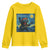 Funny Rock And Roll Youth Sweatshirt Cat Playing Guitar Starry Night Music Lover - Wonder Print Shop