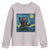 Funny Rock And Roll Youth Sweatshirt Cat Playing Guitar Starry Night Music Lover - Wonder Print Shop