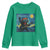 Funny Rock And Roll Youth Sweatshirt Cat Playing Guitar Starry Night Music Lover - Wonder Print Shop