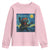 Funny Rock And Roll Youth Sweatshirt Cat Playing Guitar Starry Night Music Lover - Wonder Print Shop