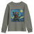 Funny Rock And Roll Youth Sweatshirt Cat Playing Guitar Starry Night Music Lover - Wonder Print Shop