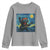 Funny Rock And Roll Youth Sweatshirt Cat Playing Guitar Starry Night Music Lover - Wonder Print Shop