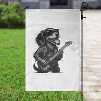 Rock And Roll Dachshund Garden Flag Dog Playing Guitar Music Lover - Wonder Print Shop