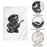 Rock And Roll Dachshund Garden Flag Dog Playing Guitar Music Lover - Wonder Print Shop