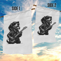 Rock And Roll Dachshund Garden Flag Dog Playing Guitar Music Lover - Wonder Print Shop