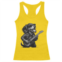 Rock And Roll Dachshund Racerback Tank Top Dog Playing Guitar Music Lover - Wonder Print Shop