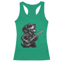 Rock And Roll Dachshund Racerback Tank Top Dog Playing Guitar Music Lover - Wonder Print Shop