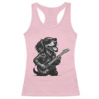 Rock And Roll Dachshund Racerback Tank Top Dog Playing Guitar Music Lover - Wonder Print Shop
