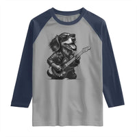 Rock And Roll Dachshund Raglan Shirt Dog Playing Guitar Music Lover - Wonder Print Shop