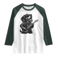 Rock And Roll Dachshund Raglan Shirt Dog Playing Guitar Music Lover - Wonder Print Shop